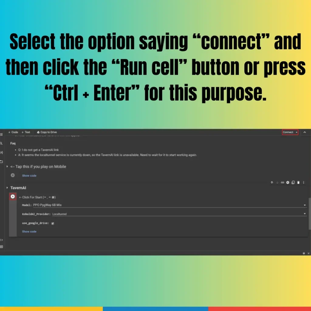 click the “Run cell” button or press “Ctrl + Enter” for this purpose.
